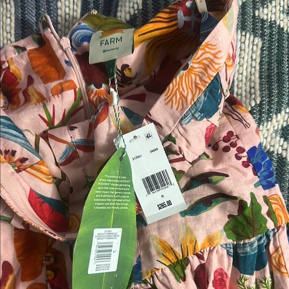 FARM Rio Bright Farm Beige Strapless Dress - Picture 7 of 8